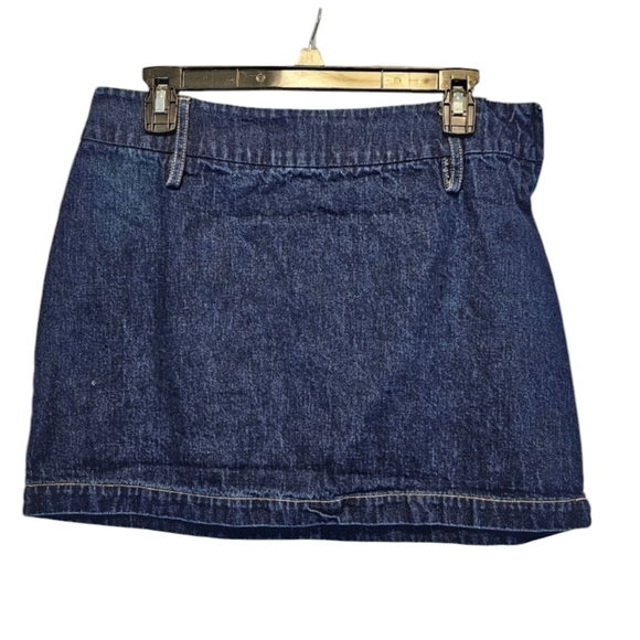 Old Navy Side Zip Denim Dark Blue Mini Skirt 100% Cotton Size 10 - Picture 1 of 5